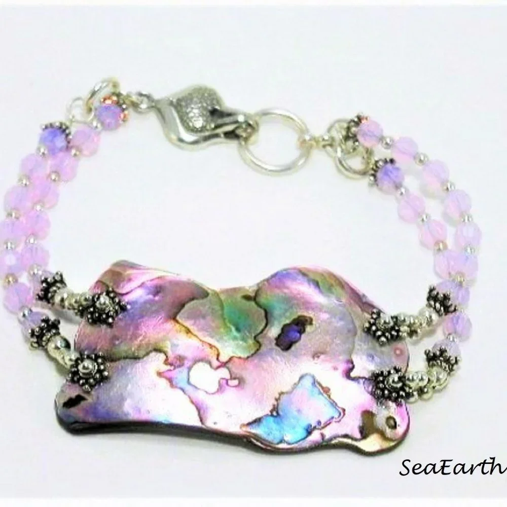 Abalone and Swarovski Crystal Bracelet - Picture 1 of 1